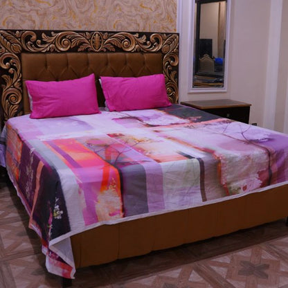 cyberpunk purple printed bedsheets