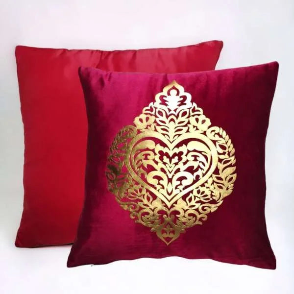 Maroon Motif Cushion Covers