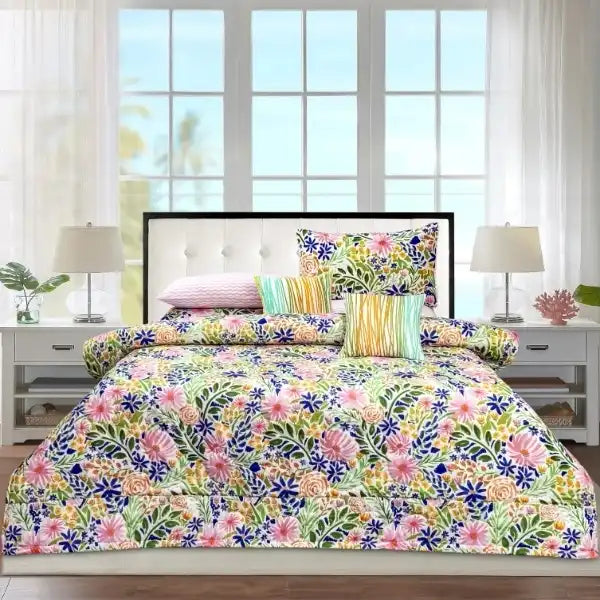 Floral Printed Soft Cotton Comforter Set Bed Sheet