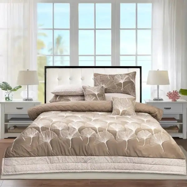 Ginkgo Leaf Soft Cotton Printed Comforter set