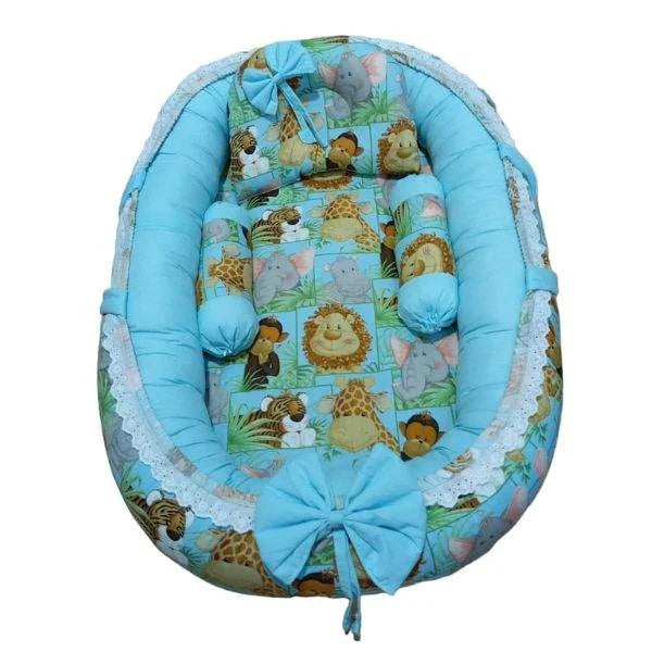 Jungle Theme Baby Nest - Sky Blue