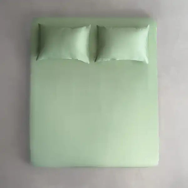 Plain Cotton Satin Fitted Bed Sheet Set