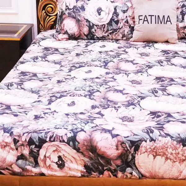 Printed Lotus Flower Bedsheet