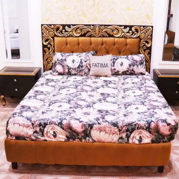 Printed Lotus Flower Bedsheet